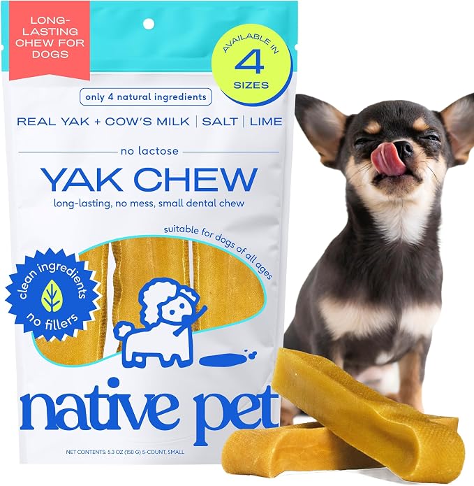Yak Cheese Himalayan Dog Chews - Long Lasting Dental Sticks for Small Breeds– 100% All Natural Himalayan Yak Chews for Small Dogs – Cheese Bone for Aggressive Chewers - 5 Per Pack