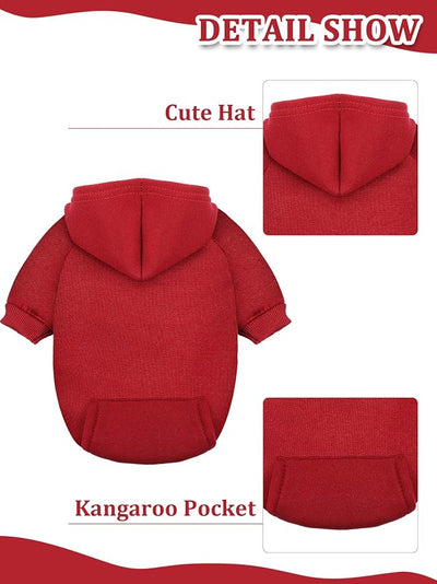 Syhood 4 Pieces Small Dog Sweaters Dog Hoodie Clothes with Hat for Small Dogs Puppy Pet Winter Warm Hoodies Coat Sweater Shirt Chihuahua Clothes with Pocket