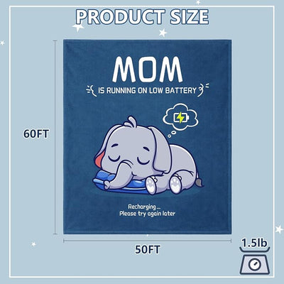 Funny Gifts for Moms Mothers Day,Birthday Gifts for Mom from Daughter Son，Mom's Charging Blanket,New Mom Gifts for Women，Soft Blanket Throw for Napping Travel 50X60‘'