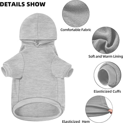 Dog Sweater Dog Hoodie Cold Weather Coat Hooded Sweatshirt for Puppies,Cats, Small Medium Large Dogs (Light Grey(I Love My Dad), Large)
