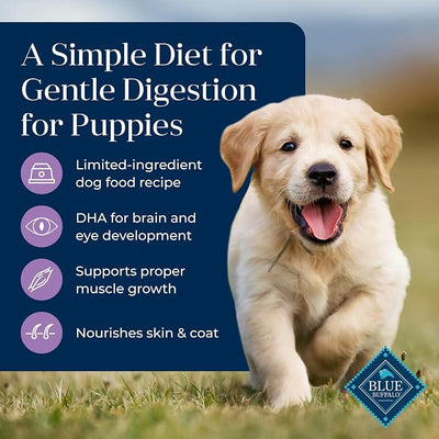 Blue Buffalo Basics Dry Dog Food for Puppies, Skin & Stomach Care, Limited Ingredient Diet for Dogs, Turkey Recipe, 24-lb. Bag