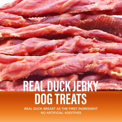 Duck Jerky Dog Treats 100% Real Duck Breast, High Protein Low Fat Dog Snacks, Grain & Rawhide Free, Soft Chews for Small Medium Large Breed with Sensitive Stomachs, 10.58oz (300g)