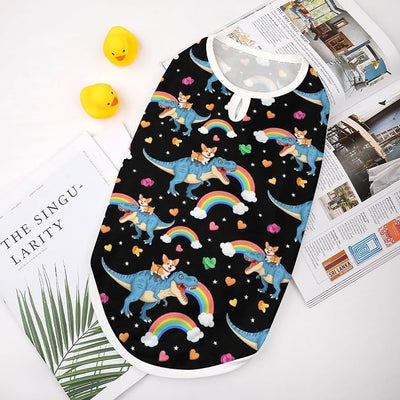 Sun Protection Dog Sleeveless Shirt for Party, Stretchy Breathable Pet Clothes Funny Corgi Dinosaur for Small Medium Puppies, X-Large
