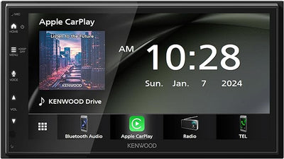 KENWOOD DMX4710S Digital Car Stereo (50W x 6-Ch), Wired Apple CarPlay & Android Auto, Bluetooth-Enabled Head Unit with 6.8" LCD Display, Single DIN Touchscreen Car Stereo with USB Mirroring