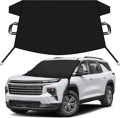 EcoNour Car Snow Cover Compatible for Chevrolet Traverse | Windshield Cover for Ice and Snow with S-Hook Straps | Heavy-Duty 600D Oxford Winter Car Cover, Waterproof & Anti-Slip