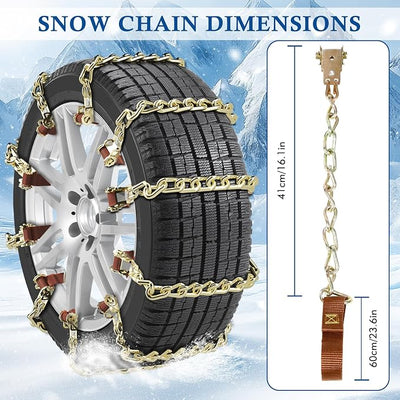 10pcs 175-285mm Anti Slip Tire Snow Chains | Emergency Anti-Slip Blocks, Fits Cars, SUV, Trucks & Lawn Tractors, Great Traction on Icy, Snowy & Muddy Roads