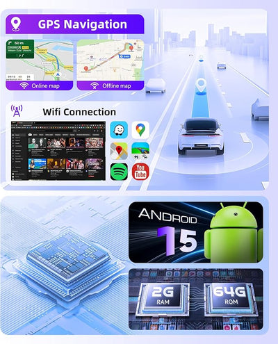 5Ghz WiFi Car Radio Stereo for Toyota Corolla 2009-2013 2+64G, 9" Touch Screen/Android 15/Wireless CarPlay/Android Auto/DSP EQ/GPS/Bluetooth/FM/RDS/SWC/HD Backup Camera