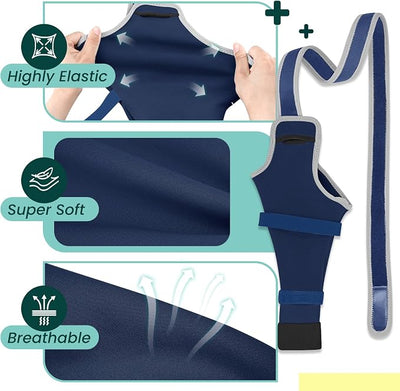 Dog Rear Leg Sleeve to Stop Licking, Hind Leg Protector After TPLO Recovery, ACL Surgery, Wounds or Skin Issues, Soft Breathable Comfortable Cover for Large Medium Small Dogs, S,Right, Navy Blue