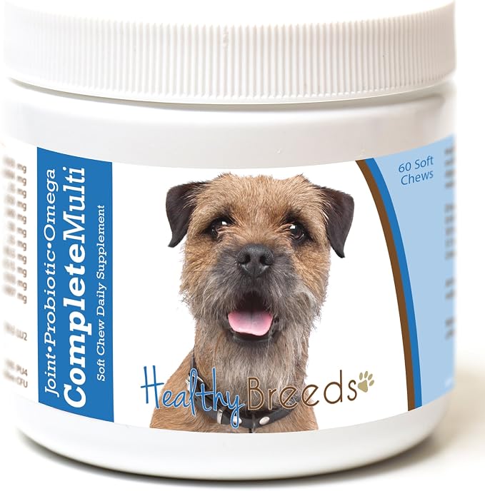 Border Terrier All in One Multivitamin - Complete with Probiotics, Glucosamine, Chondroitin & Omegas - 60 Soft Chewy Treats