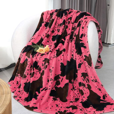 Pink Throw Blanket for Women Girls, Cute Soft Cozy Fleece Throw Blanket for Couch Bed, Hot Pink Gifts for Teen Girls Women, Plush Home Living Room Decor 50"x60"