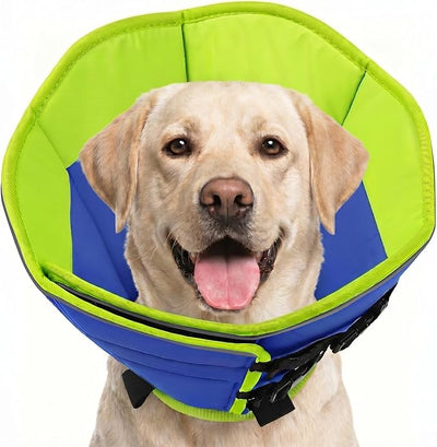 Soft Dog Cone, Adjustable Dog Cone Collar Alternative for Large Dogs, Comfy Pet Cones for Dogs to Stop Licking, Protective E-Collar After Surgery for Wound Healing, Blue XL