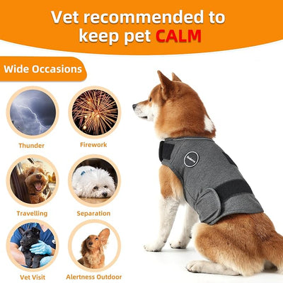 Dog Anxiety Jacket, Skin-Friendly Dog Calming Shirt - Dog Coat for Thunder, Fireworks, Vet Visits and Separation - Keep Pet Calm Without Medicine & Training, Blue, XX-Large