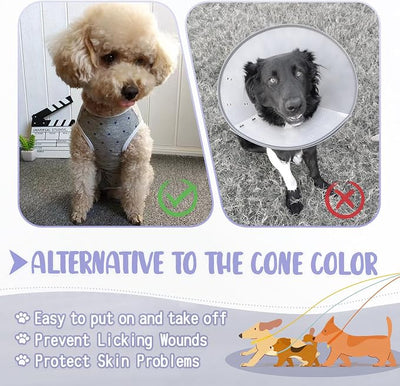 Dog's Recovery Suit Post Surgery Shirt for Puppy, Small Dog Surgical Recovery Suit for Female Male Dogs, Dog Onesie Protect Surgical Wound(Grey Stars-xs)