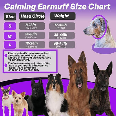 Dog Calming Hoodie Anxiety Relieve, Dog Ear Muffs Noise Cancelling, Firework, Bathing, Ear Wrap, Quiet Head Cover Sleeves Ear Covers for Bath, Thunderstorms, Grey, M