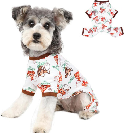 Dog Pajamas Spring Summer Dog Clothes for Small Medium Dogs Girl Boy Cute Soft Puppy Pjs Clothes Doggie Onesies Cat Pet Jammies Outfit (Brown,XL)