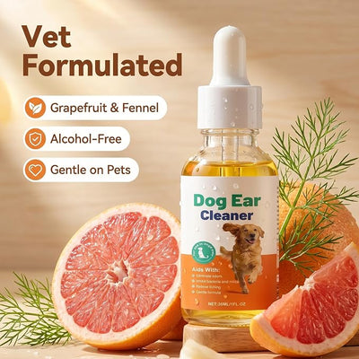 Dog Ear Drops for Infection & Yeast – Ear Meds for Dogs, Itch & Wax Removal, Shaking Head Relief, Alcohol-Free Ear Cleaner for Puppies | 1 oz