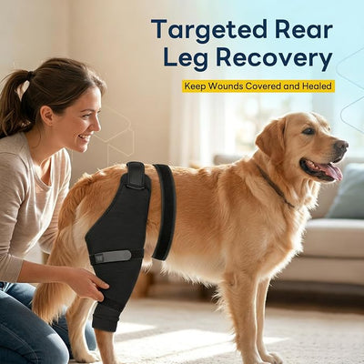 Dog Sleeve for Rear Legs to Stop Licking, Upgraded Recovery Sleeve for Hind Back Leg Wounds,TPLO, ACL Surgery, Light Comfortable Cone Alternative,Right,XS,Dark