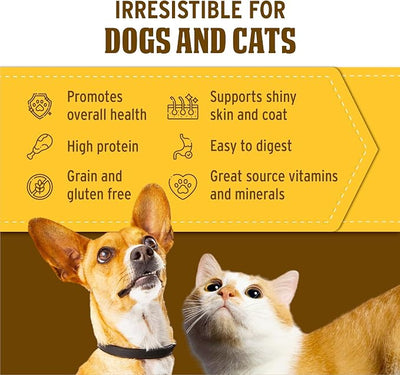Nutri Bites Freeze Dried Chicken Liver Dog & Cat Treats, Single Ingredient High Protein Pet Treats, 15 oz
