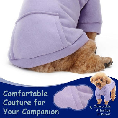 Winter Dog Hoodie with Pockets - Solid Color Polycotton Sweatshirt for Small, Medium, and Large Dogs - Soft, Warm, Cozy Pet Clothing for Cold Weather - Ideal for Outdoor Walks.Grey-3XL