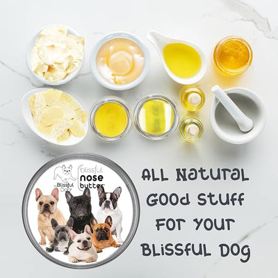 The Blissful Dog French Bulldog Nose Butter, Versatile Dog Nose Balm for Dry Nose, Handcrafted Nose Moisturizer, Easy-to-Apply Dog Essentials, Unscented, 4 oz.
