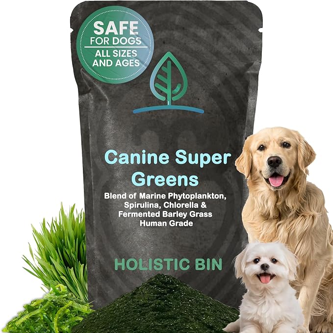 Canine Super Greens Plant-Based Dog Food Toppers | Nutrient-Rich Supplement Powder | Gut Balance, Joint Strength, Digestion, Fresh Breath & Overall Canine Wellness | Greens Powder (50g)