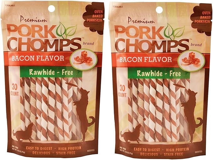 Scott Pet Products 60 Count Bacon Twists Treat, Mini - 2 Pack
