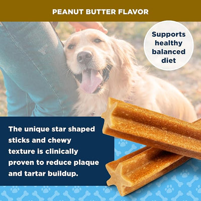 AMERICAN KENNEL CLUB Dentacare Large Breed Peanut Flavored Dental Dog Treats, Naturally Flavored, 15 Count (Pack of 2)