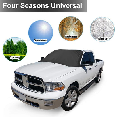 X AUTOHAUX 210T Magnetic Car Windshield Cover Sun Shade Snow Frost Ice Guard Waterproof Windshield Protector for SUV 94 x 57.4 Inches
