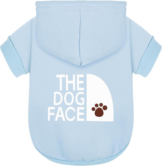 Paiaite Light Blue Chihuahua Dog Hoodie: Keep Your Pup Warm and Stylish with a 'The Dog Face' Printed Sweatshirt Pet Clothes, and Sweater Coat All in One Perfect for Winter and Cool Summer Nights! L