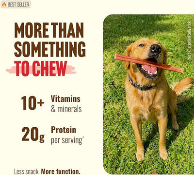 Natural Farm Odor-Free Super Collagen Dog Chews (12-Inch, 5-Pack) The First Ever Real Bull Sticks Alternative: 100% Natural Angus Hide Collagen Treats - More Protein, More Chew Time for All Dogs