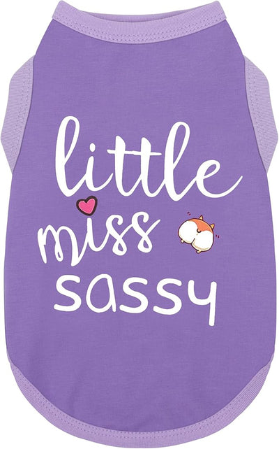 Paiaite Dog Clothes Fashionable Sleeveless Pet Vest: 'Little Miss Sassy' Printed Cotton Dog Shirt, Ideal for Small, Medium, and Large Breeds, Ensuring Comfort and Breathability Purple XXL