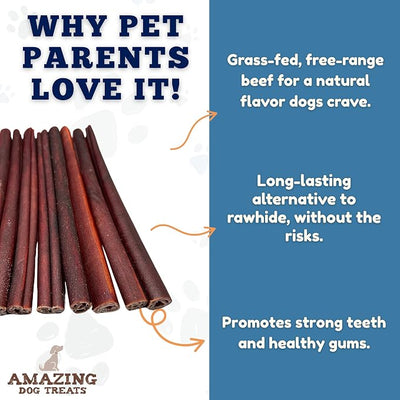 Amazing Dog Treats 12 Inch Collagen Stick - (50 Count)- Collagen Sticks for Dogs - No Hide Dog Bones