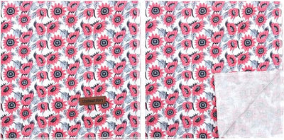 Lionheart Glory Pink Flower Bandana 1 Pack - Washable Soft Scarf, Square Adjustable for Small Dogs and Cats