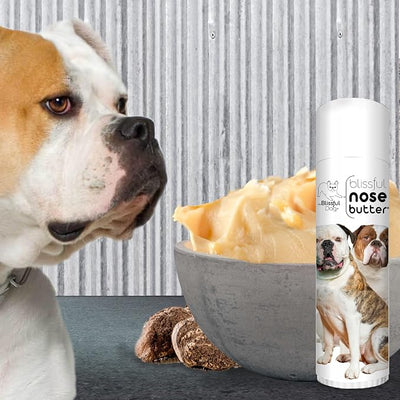 The Blissful Dog American Bulldog Nose Butter, Versatile Dog Nose Balm for Dry Nose, Handcrafted Nose Moisturizer, Easy-to-Apply Dog Essentials, Unscented, 0.5 oz.