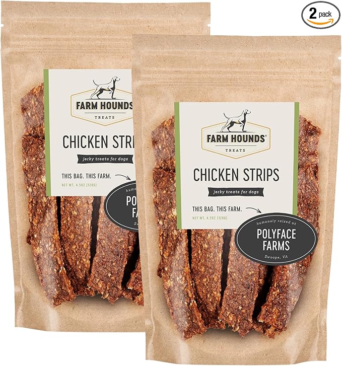 Chicken Strips - Premium Natural Jerky for Dogs - 100% Humanely Raised Chicken- Break-to-Size - Great for Training & Treats - No Added Fillers - Made in USA - 2 Pack