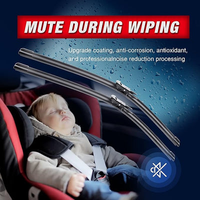 26"+26" Windshield Wiper Blades Fit for Ford Fusion 2020 2019 2018 2017 2016 2015 2014 2013 Audi Q7 03/06-08/15 Original Equipment Replacment Wiper Blades Set(Pack of 2) Pinch Tab
