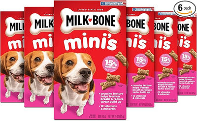 Milk-Bone Mini’s Original Biscuits, Mini Dog Treats, 15 Oz. Boxes (Pack of 6)