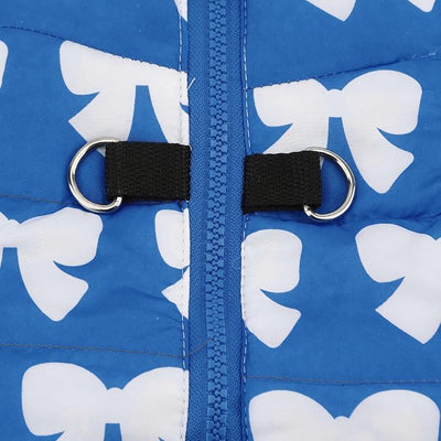 SMALLLEE_LUCKY_STORE Pet Water Resistant Winter Jacket Vest with D-Ring for Small Dog Cat Zip-up Padded Puppy Coat Chihuahua Yorkie Kitten Warm Clothes, Dark Blue, S