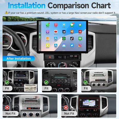 13.1 Inch Android 13 Car Radio Stereo for Toyota Tacoma 2005-2015 Leadfan Touchscreen with Wireless Carplay Android Auto in-Dash WiFi Bluetooth GPS Navigation SWC Backup Camera Mic (4+64G)