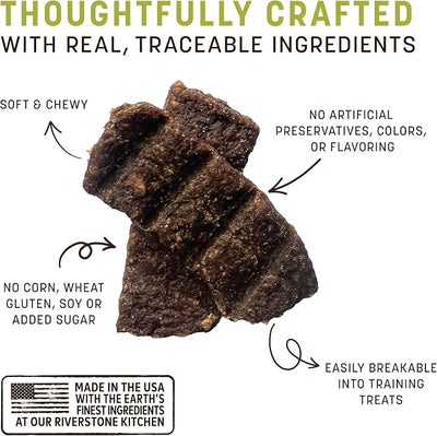 Earth Animal Wisdom Air Dried Jerky - from the Air Recipe Premium Natural Jerky Strips Dog Treats - 3 Pack 4 oz Bag