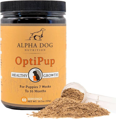 Alpha Dog Nutrition OptiPup All-in-1 Puppy Multivitamin Contains 31 Superfoods Including Probiotics and Prebiotics for Digestive Support, Skin & Immune Health, and Optimum Growth (60 Servings)