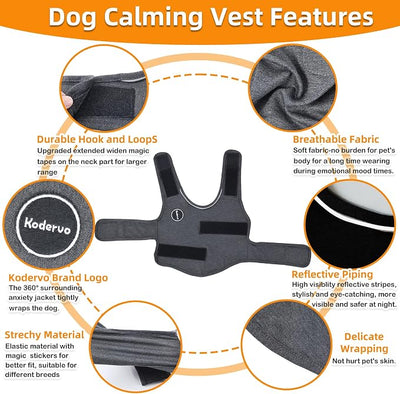 Dog Anxiety Jacket, Skin-Friendly Dog Calming Shirt - Dog Coat for Thunder, Fireworks, Vet Visits and Separation - Keep Pet Calm Without Medicine & Training, Light Grey, XX-Large