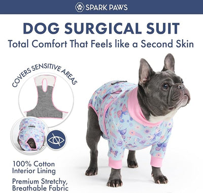 Spark Paws Dog Surgery Recovery Suit – Dog Recovery Suit After Surgery, Anti-Lick Dog Onesie, Abdominal Wound Protector, Soft Cone Alternative for Spay Neuter Male Female Pet Recovery - Butterfly, 3XL