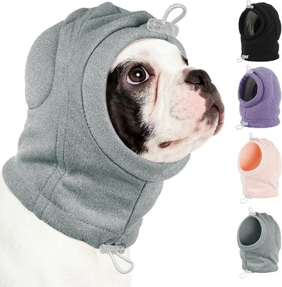MIGOHI Medium Dog Anxiety Ear Hoodie Muffs - Breathable Dog Ear Protection with Soft Pad, Anxiety Relief for Dogs,Ear & Head Cover for Separation, Vet Visits, Grooming,L,Gray