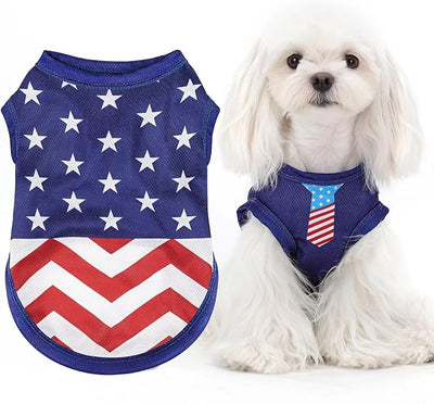 American Flag Inspired Dog Vest: Perfect Dog Shirt, Ideal Tank Top for Everyday Wear, Independence Day Celebrations Quality Materials for a Cute and Stylish Look Classic Blue Star XL