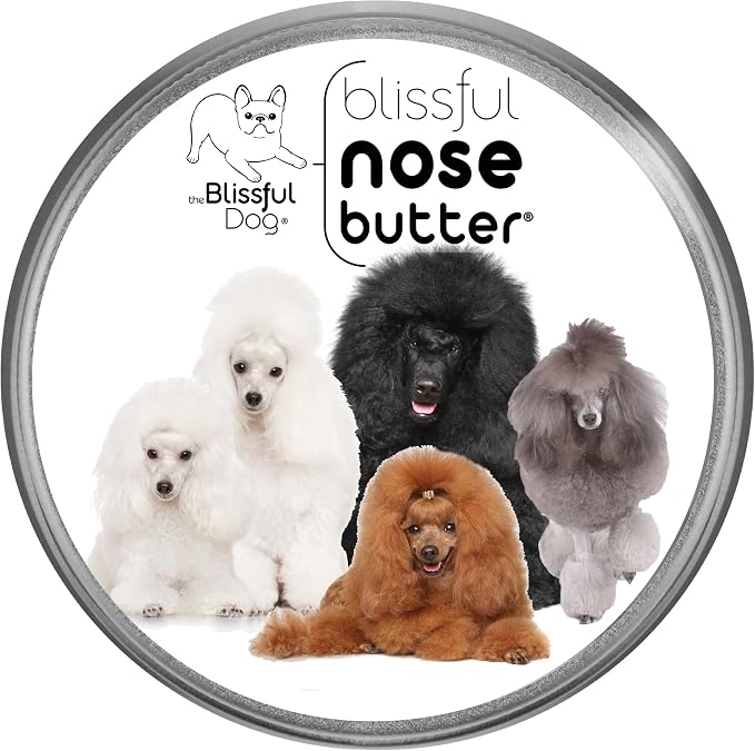 Poodle Nose Butter for Dry, Cracked Skin, Lick-Safe Dog Nose Balm with Moisturizing Shea Butter, Almond, Olive, and Essential Oils, Pet Supplies, Uncented, 2 oz.