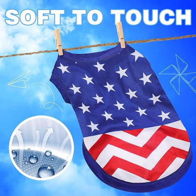 American Flag Inspired Dog Vest: Perfect Dog Shirt, Ideal Tank Top for Everyday Wear, Independence Day Celebrations Quality Materials for a Cute and Stylish Look Classic Blue Star XS