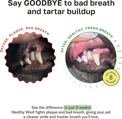 Dental Powder for Dogs - Complete Oral Care Bone Broth, Dog Teeth Cleaning Powder, Tartar Remover, Fresh Breath, Sensitive Stomach Support, No Brush Dental Care, 4.2 oz, 60 Scoops