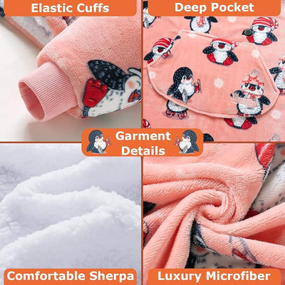 Venustas Heated Blanket Hoodie with Battery Pack, Unisex Oversized Sherpa Wearable Sweatshirt for Women & Men