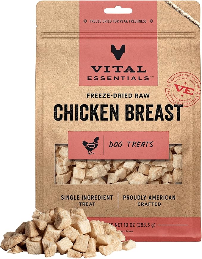 Freeze Dried Dog Treats | Chicken Breast, Single Ingredient | Premium Quality | Grain Free Training Treats for Dogs, 10 oz Bag